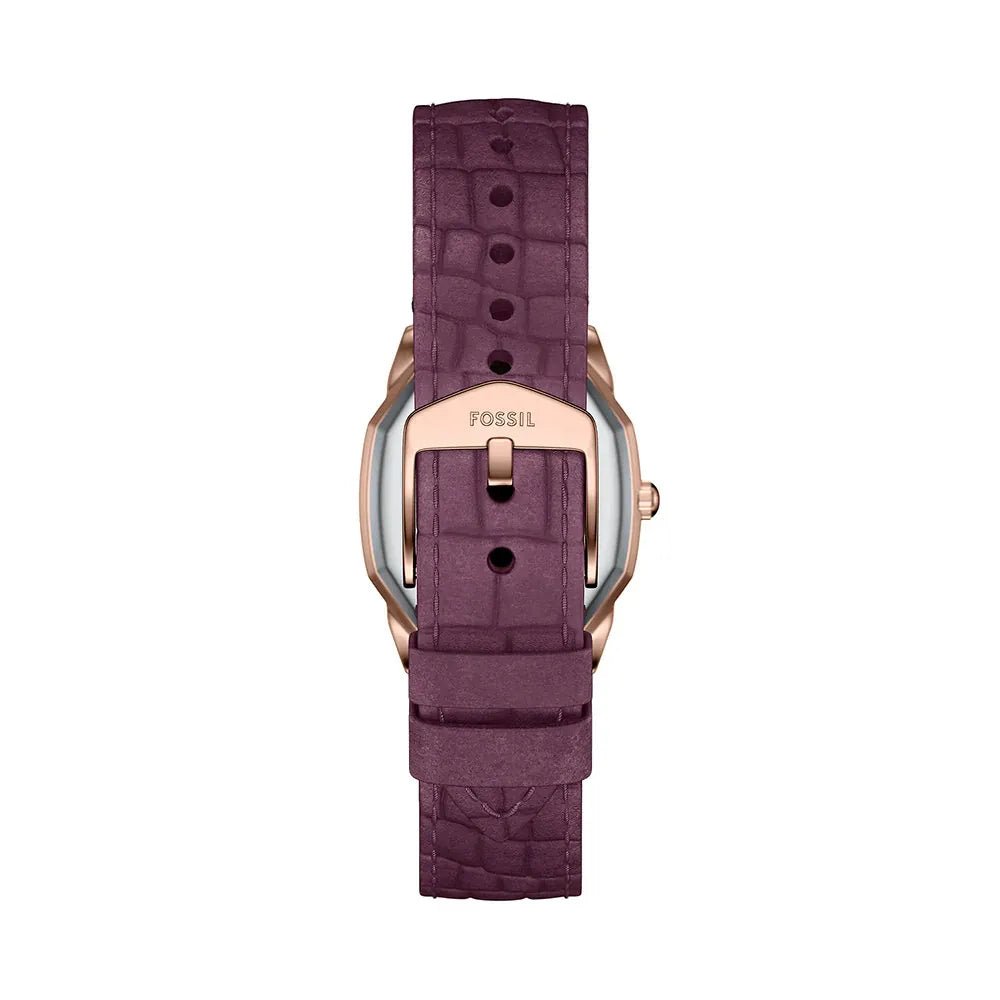 Fossil Harlow Burgundy Sunray Dial and Burgundy Leather 28mm Women's Watch | ES5428 | TIME Watches