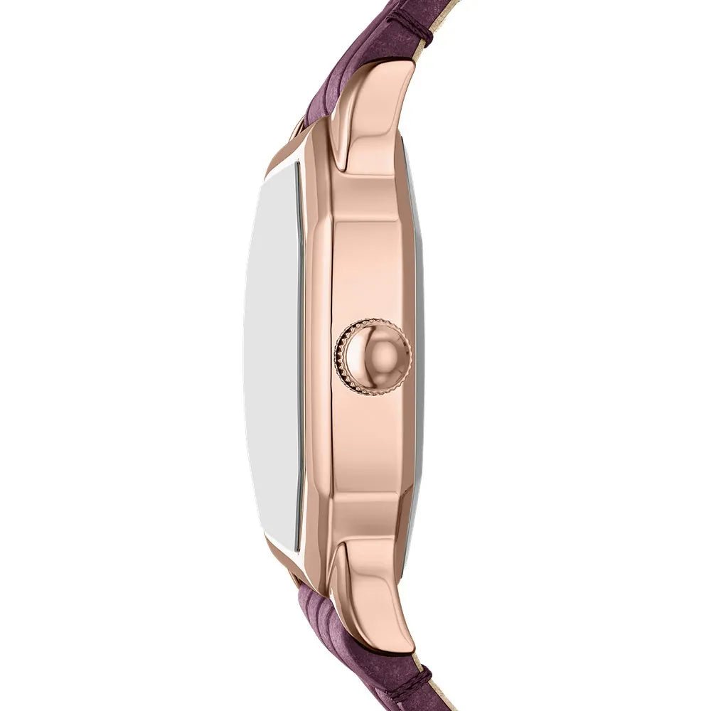Fossil Harlow Burgundy Sunray Dial and Burgundy Leather 28mm Women's Watch | ES5428 | TIME Watches