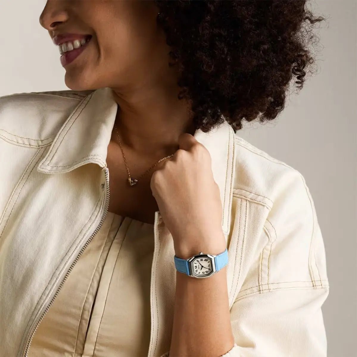 Fossil Harlow Silver Dial and Blue Leather 34mm Women's Watch | ES5405 | TIME Watches