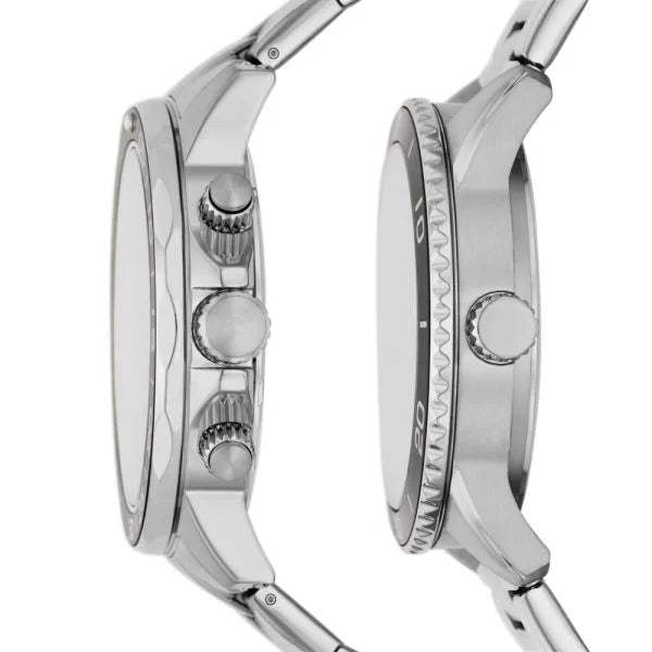 Fossil His and Hers Multifunction Stainless Steel Unisex Watch Set | BQ2753SET | Time Watch Specialists