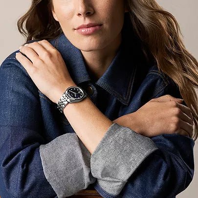 Fossil Jacqueline Black Dial and Black Leather Strap Women's Watch | ES5457 | TIME Watches