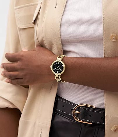 Fossil Kerrigan Three-Hand Gold-Tone Stainless Steel Woman's Watch | BQ3925 | Time Watch Specialists