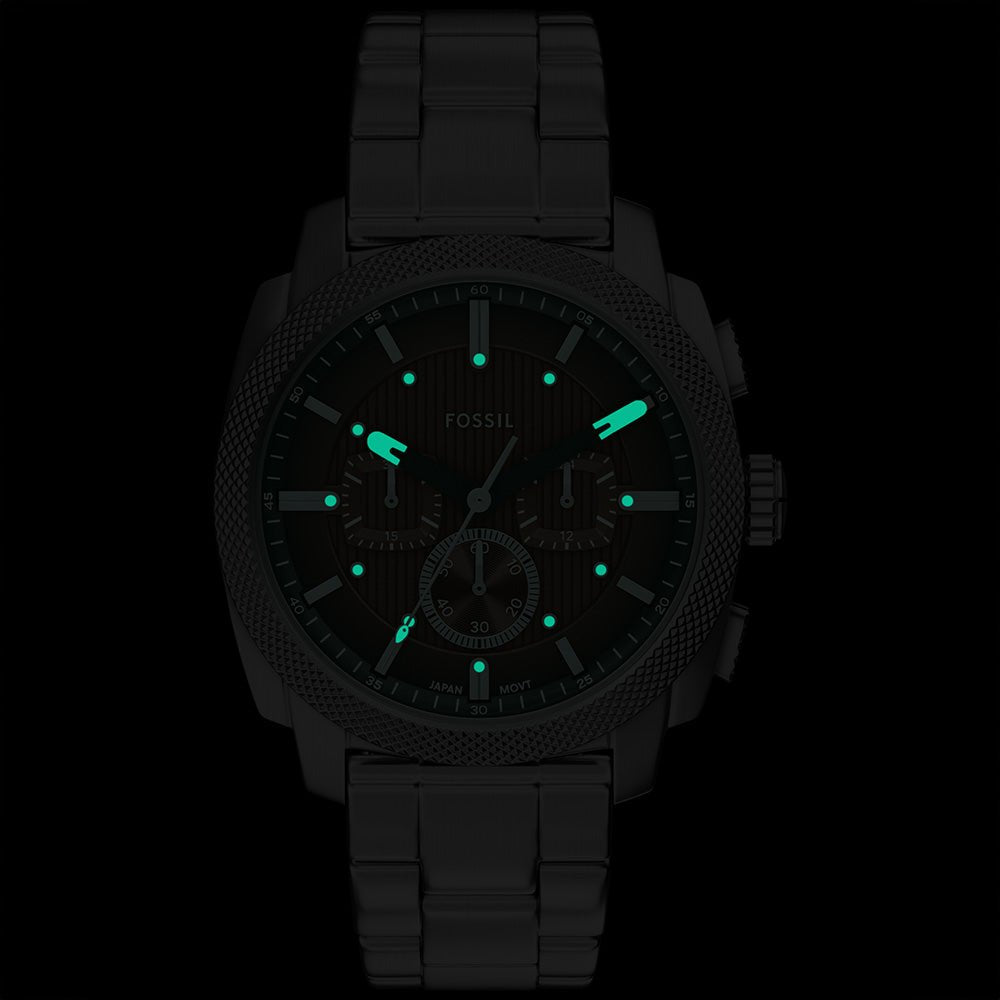 Fossil Machine Brown Dial and Steel Bracelet 44mm Men's Watch | FS6144 | TIME Watches