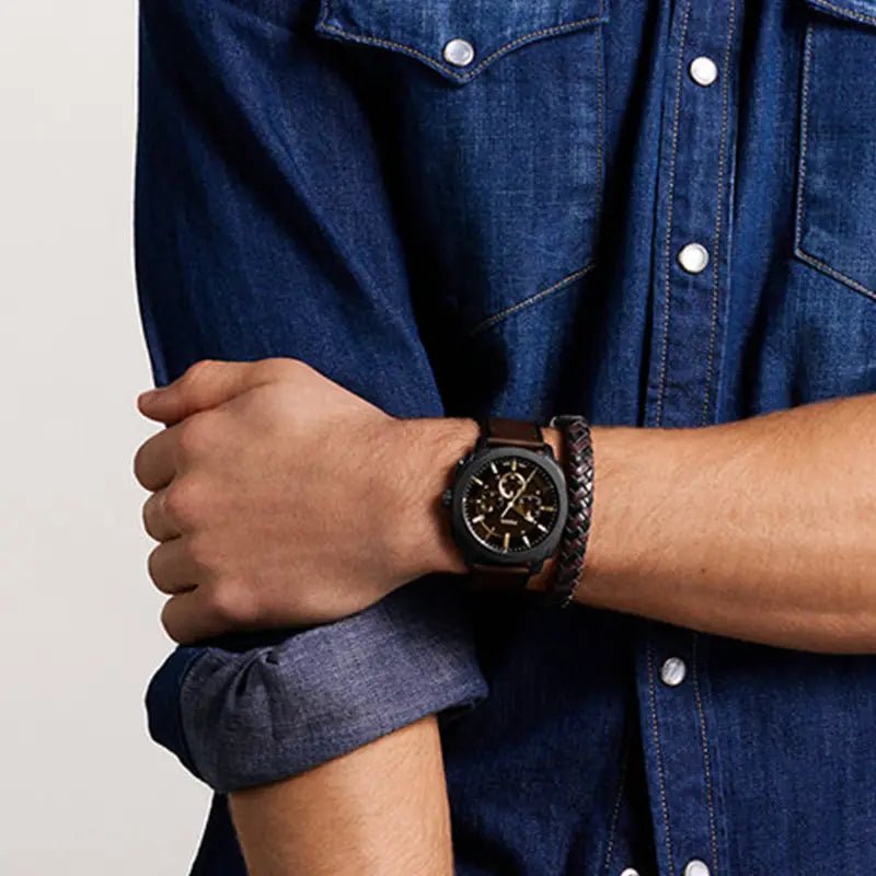 Fossil Men's Chronograph Watch and Bracelet Gift Set | FS6102SET | Time Watch Specialists