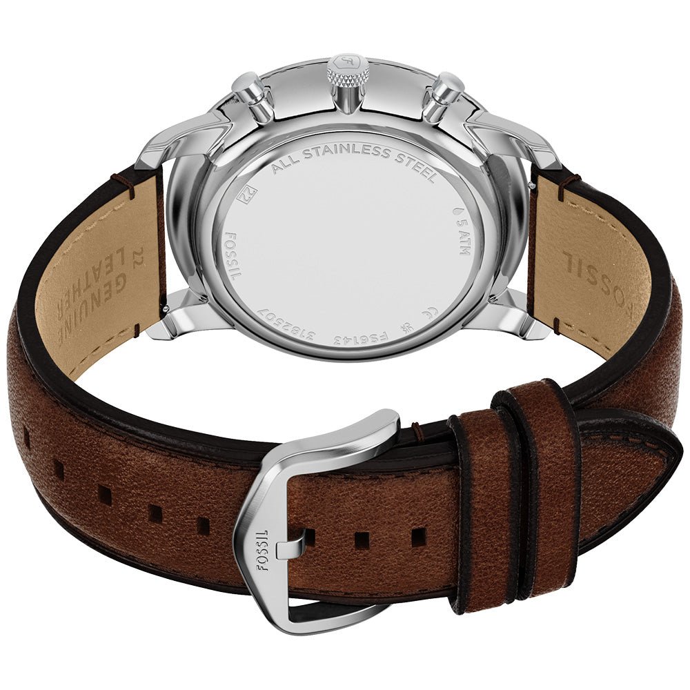 Fossil Neutra Brown Dial and Brown Leather Strap 44mm Men's Watch | FS6143 | TIME Watches