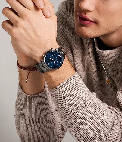 Fossil Neutra Chronograph Blue Dial Leather Men's Watch | FS6111 | TIME Watches