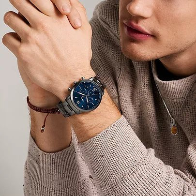 Fossil Neutra Chronograph Blue Dial Leather Men's Watch | FS6111 | TIME Watches