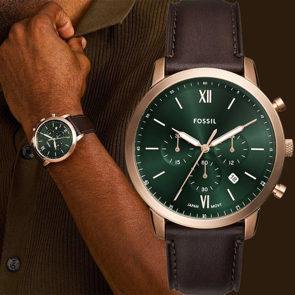 Fossil Neutra Chronograph Brown Leather Mens Watch | FS6073