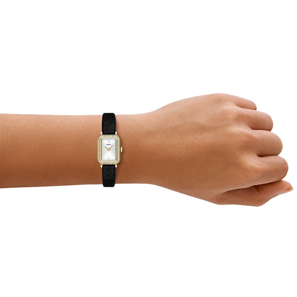 Fossil Raquel Silver Dial and Black Fabric 18mm Women's Watch | ES5437 | TIME Watches