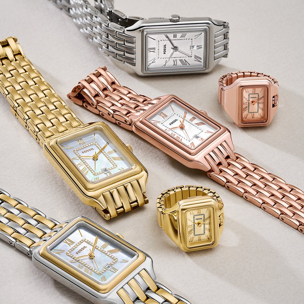 Fossil Raquel Watch Ring Rose Gold Dial and Rose Gold Steel Bracelet 14mm Women's Watch | ES5345 | TIME Watches