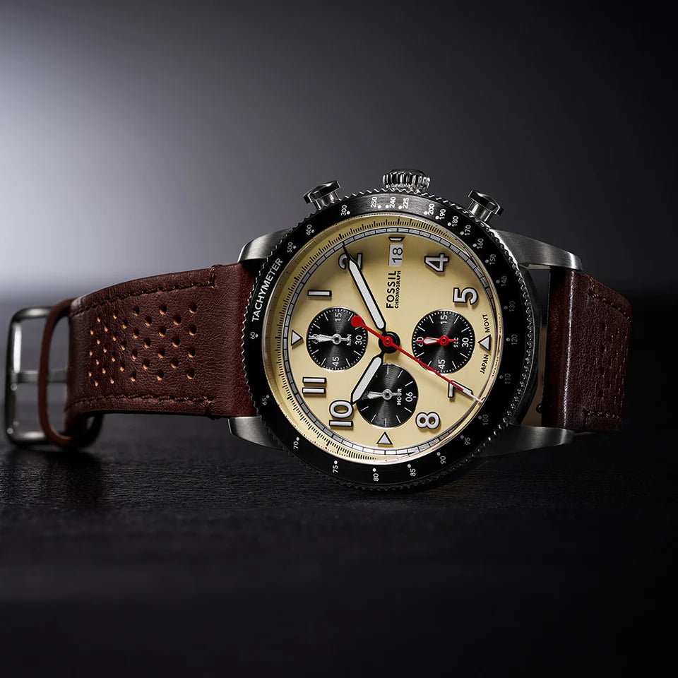 Fossil Sport Tourer Chronograph Brown LiteHide™ Leather Men's Watch | FS6042 | TIME Watches
