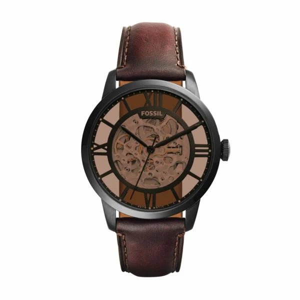 Fossil Townsman Dark Brown Leather Round Men's Watch | ME3098 | Time Watch Specialists