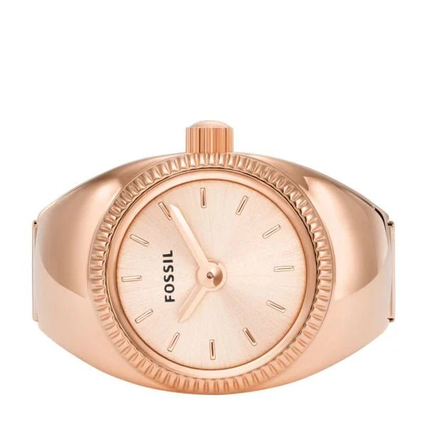 Fossil Two-Hand Rose Gold-Tone Stainless Steel Women's Ring Watch | ES5247 | Time Watch Specialists
