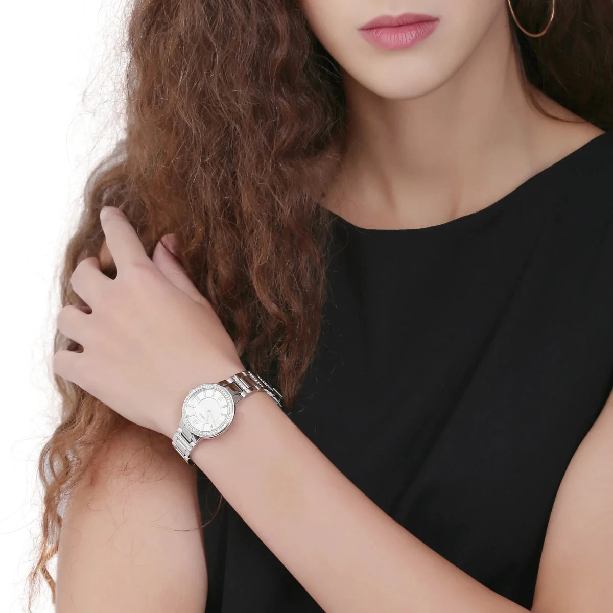 Fossil Virginia Silver Dial and Stainless Steel 33mm Women's Watch | ES3282 | TIME Watches