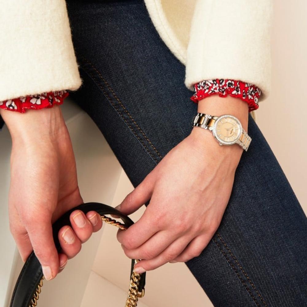 Fossil Virginia Two Tone Silver/Rose Gold Watch | ES3405 | Time Watch Specialists