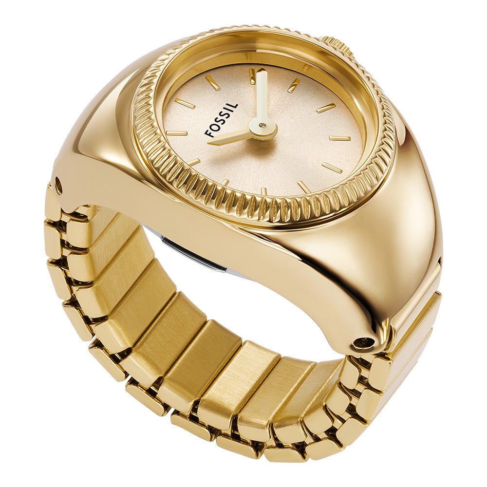 Fossil Watch Ring Gold Dial and Gold Steel Bracelet 15mm Women's Watch | ES5246 | TIME Watches