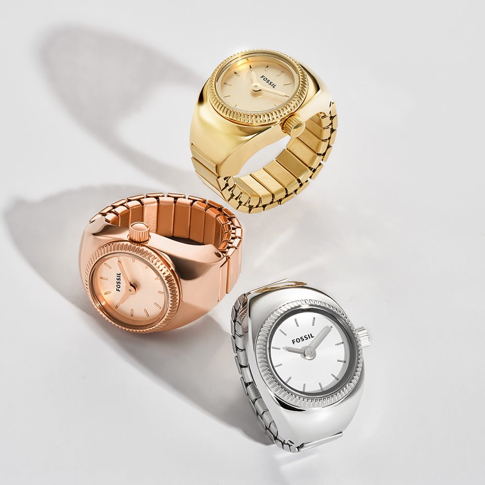 Fossil Watch Ring Rose Gold Dial and Rose Gold Steel Bracelet 15mm Women's Watch | ES5247 | TIME Watches