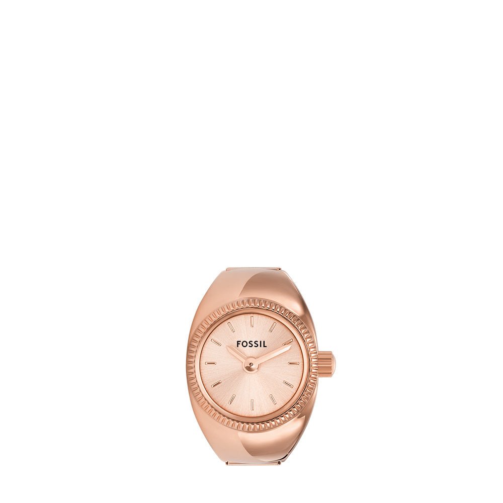 Fossil Watch Ring Rose Gold Dial and Rose Gold Steel Bracelet 15mm Women's Watch | ES5247 | TIME Watches