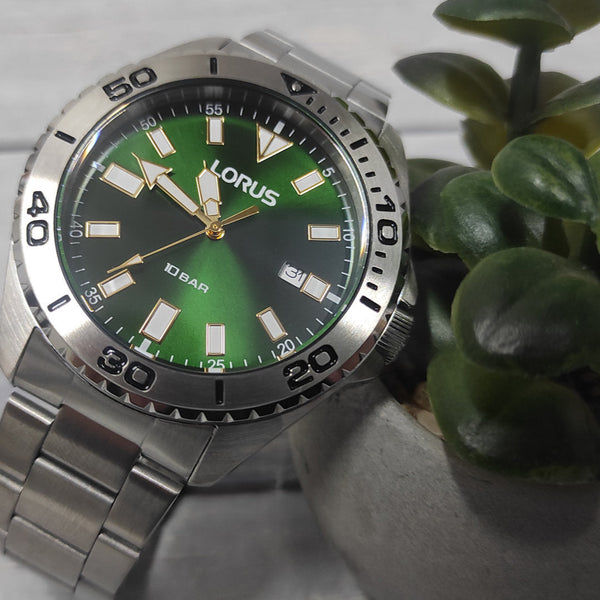 Lorus Stainless Steel Green Dial Classic Men's Watch | RXH53KX9