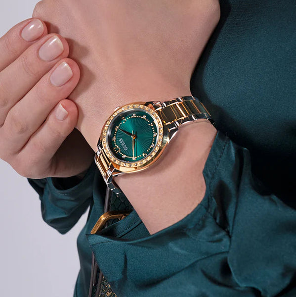 GUESS Two-Tone Green Dial Women’s Watch | GW0767L4