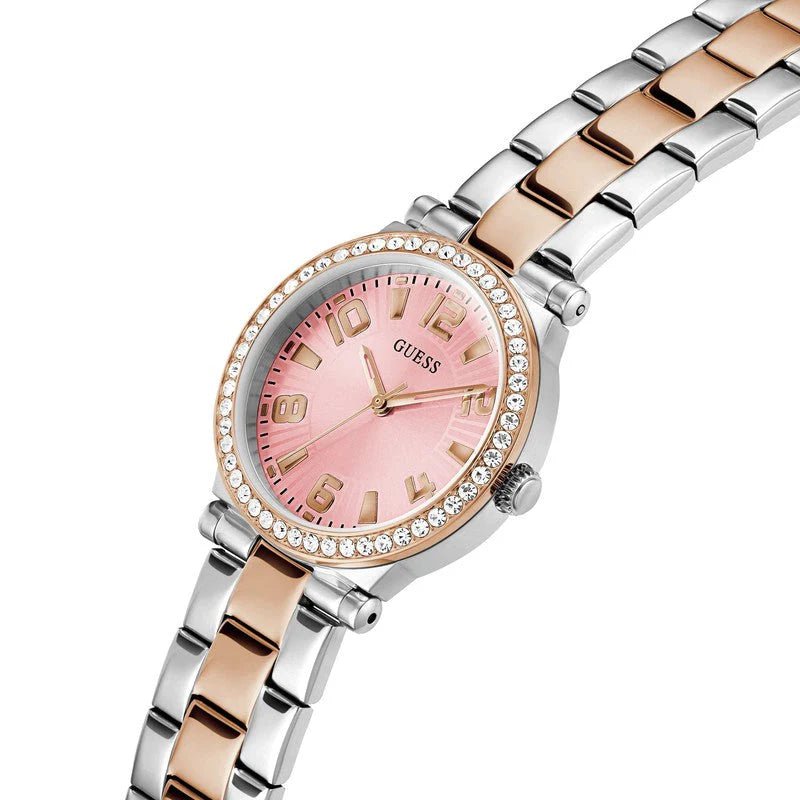 Guess Fawn Pink Dial Two - Tone Stainless Steel Woman's Watch | GW0686L4 | Time Watch Specialists