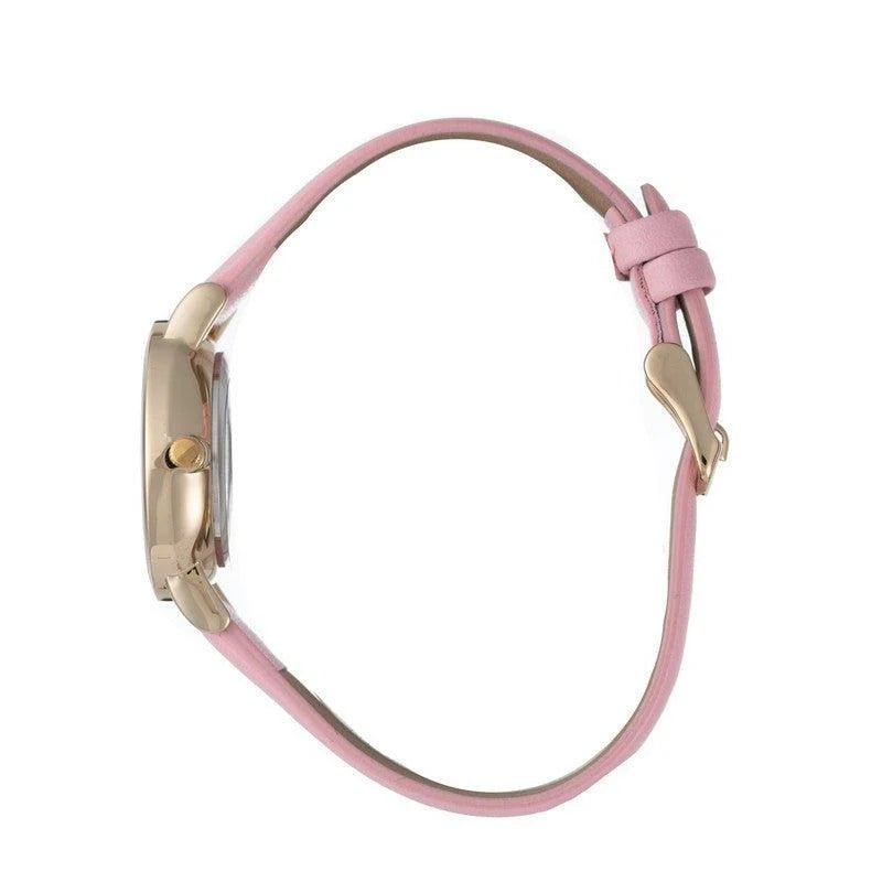 Hallmark Leather Pink Strap Silver Dial Woman's Watch | HL1489P | Time Watch Specialists