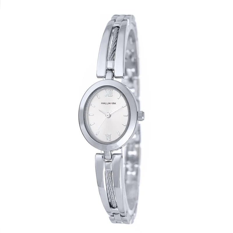 Hallmark White Dial Metal Strap Woman's Watch | HE1450S | Time Watch Specialists