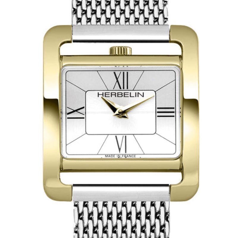 HERBELIN 5th Avenue Quartz Bicolour and Milanese Mesh 26mm Women's Watch | 17137P08B | TIME Watches