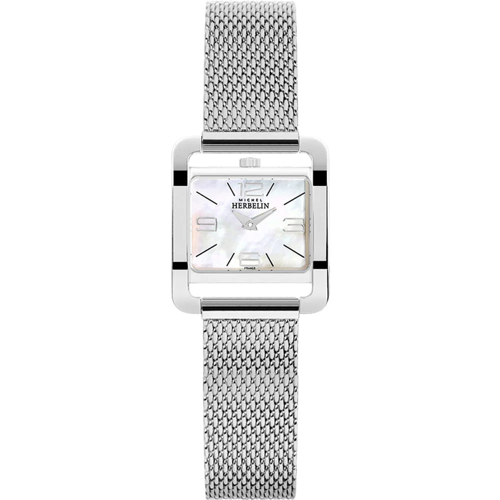 HERBELIN 5th Avenue Quartz Mother of Pearl and Milanese Mesh 26mm Women's Watch | 17137/19B | TIME Watches
