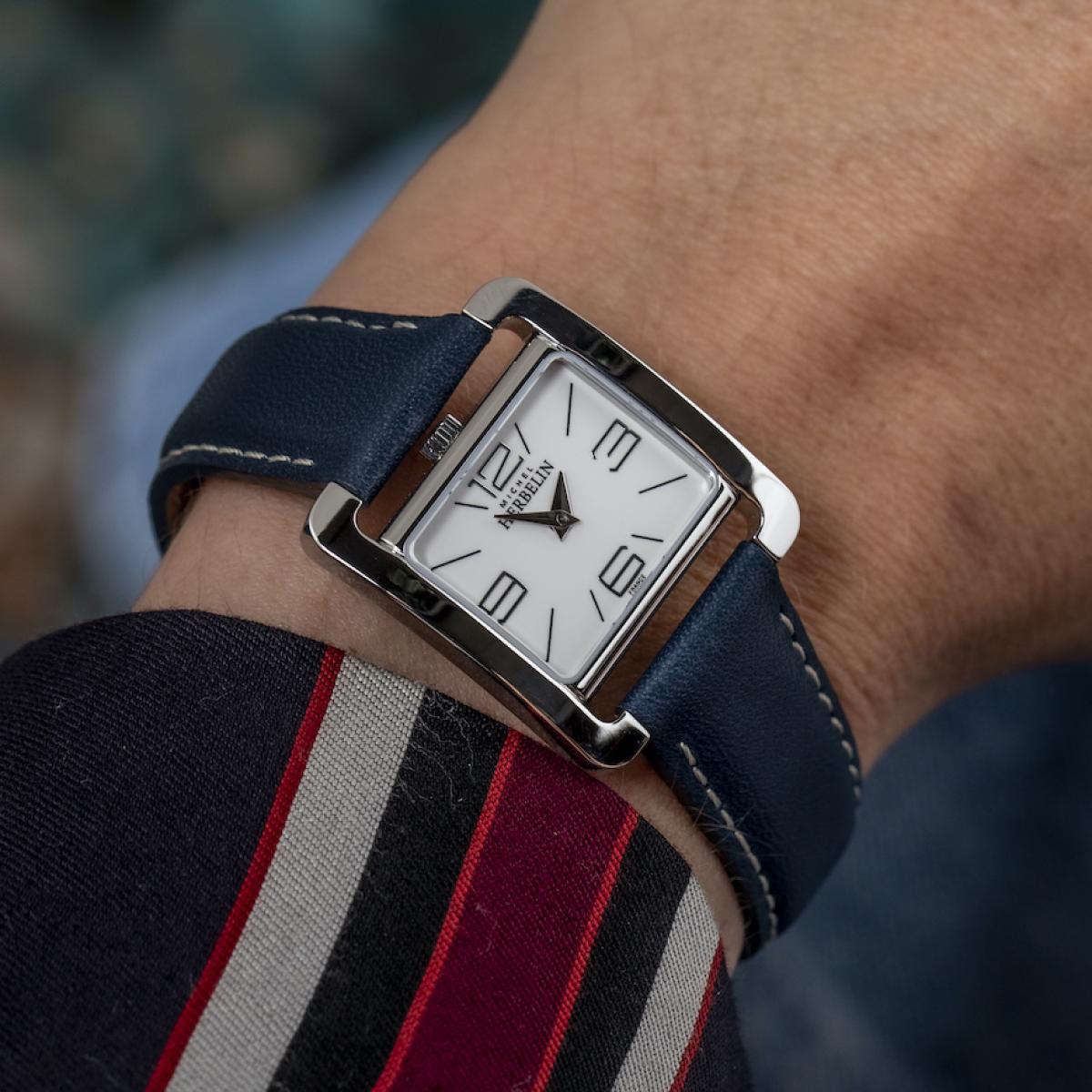 HERBELIN 5th Avenue Silver Dial and White Leather 26mm Women's Watch | 17137/11BL | TIME Watches