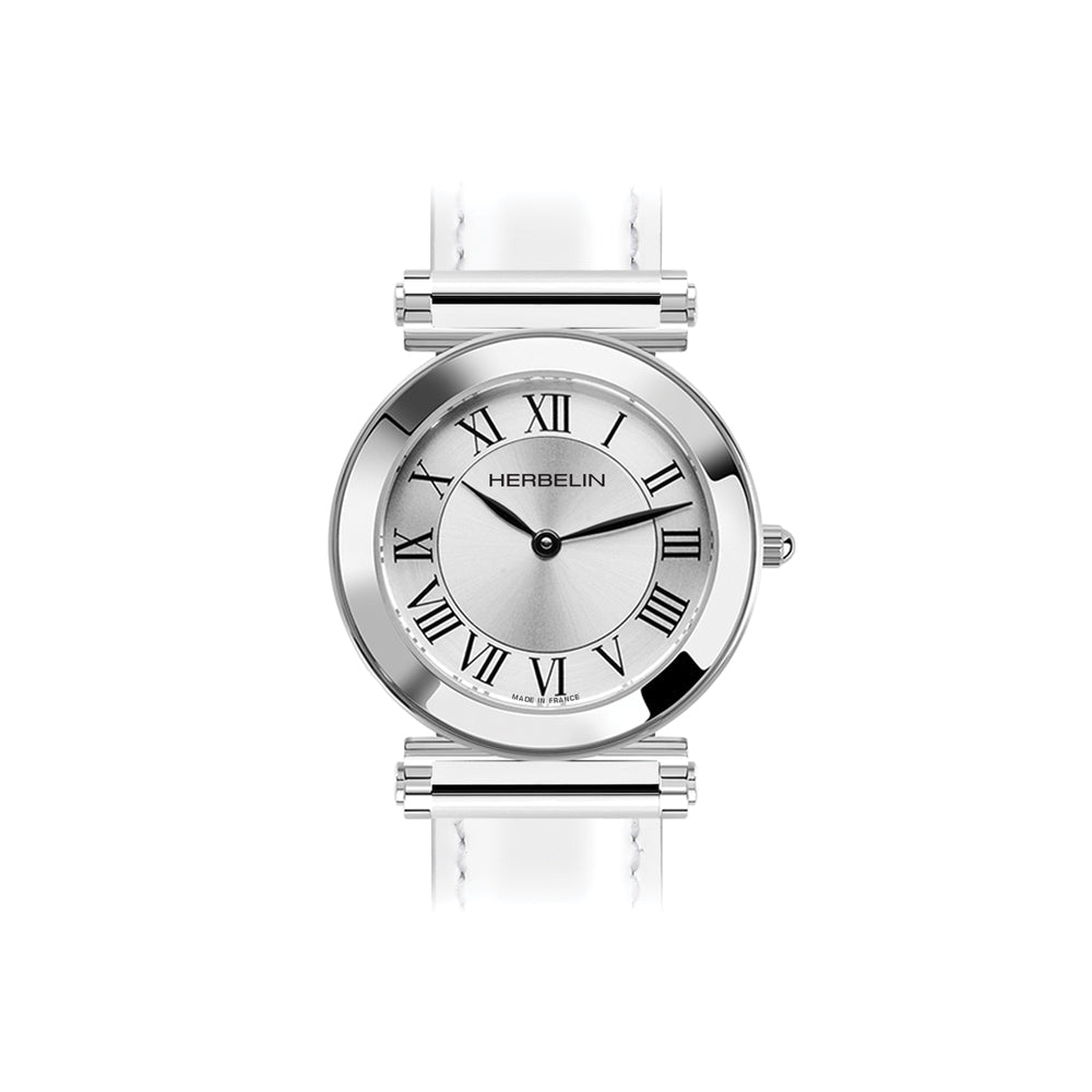 HERBELIN Antarès Round Case Steel With Silver and Roman Numeral Dial Women's Watch | H.17443/01 | TIME Watches