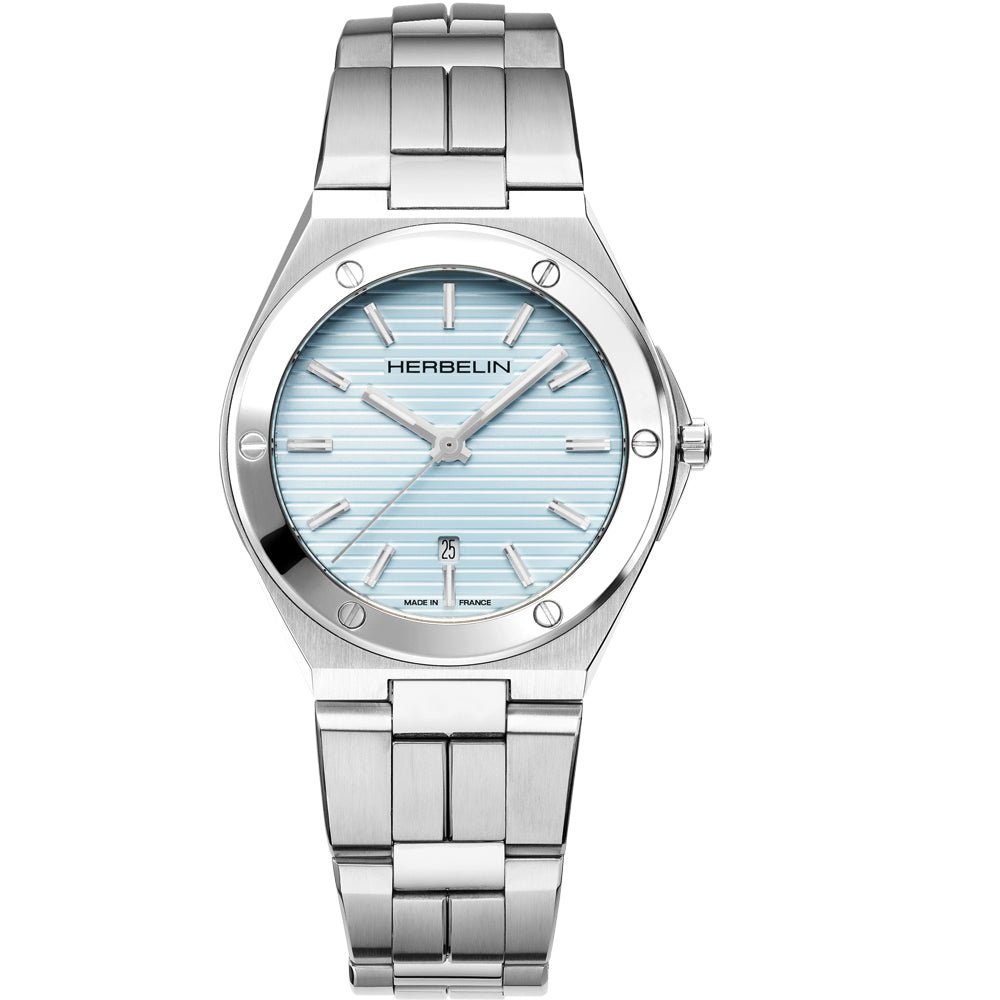 HERBELIN Cap Camarat Quartz Steel and Arctic Blue 33mm Women's Watch | 14545B25 | TIME Watches