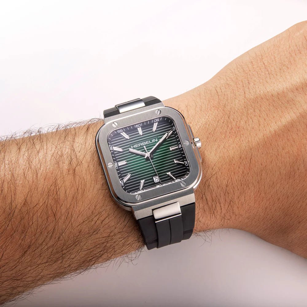 HERBELIN Cap Camarat Square Black and Green 39mm Men's Watch | 12246A16CA | TIME Watches