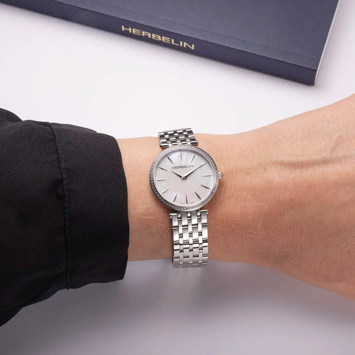 HERBELIN EPSILON – QUARTZ – MOTHER - OF - PEARL DIAMONDS STEEL Women's Watch | 17116B68Y19 | TIME Watches