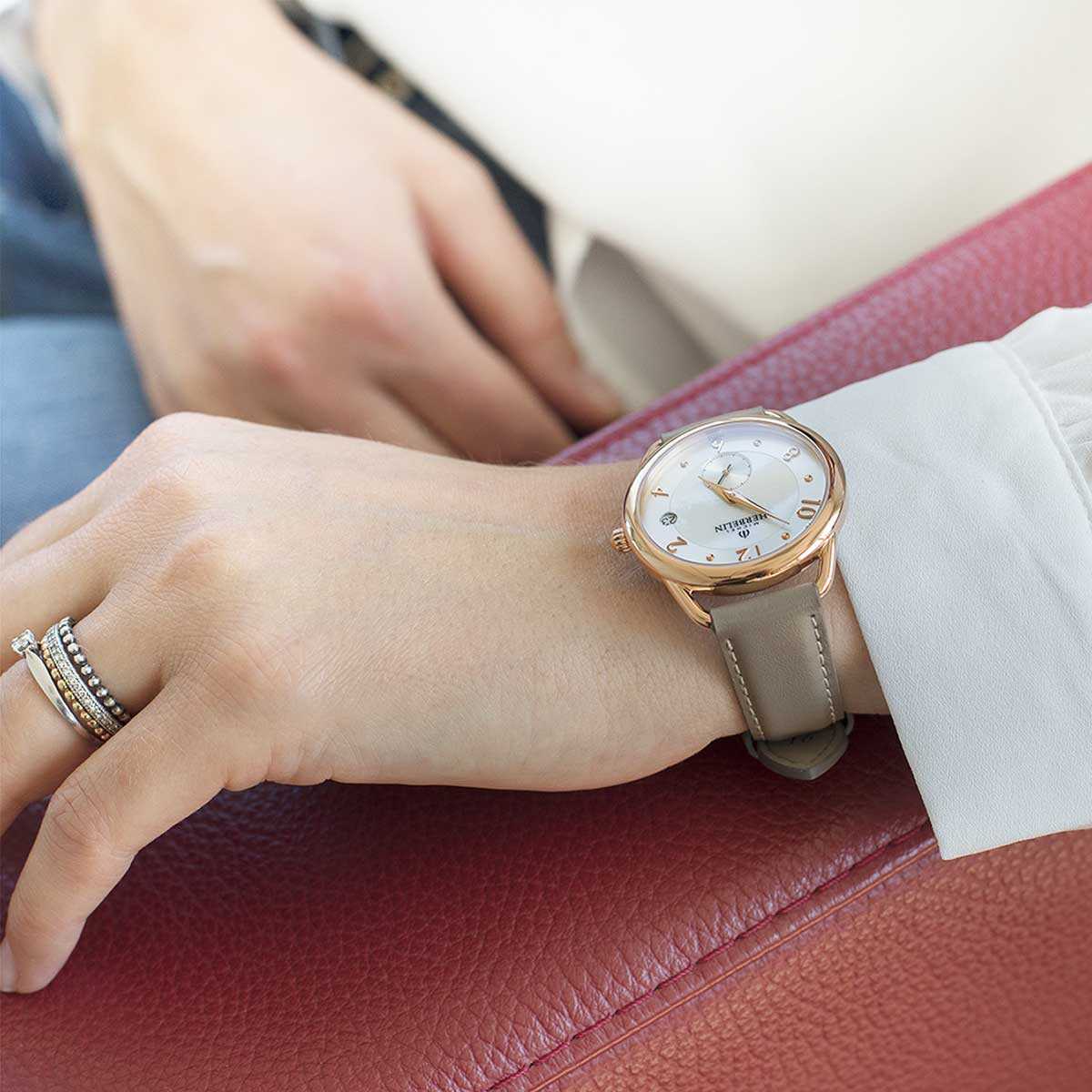 HERBELIN Equinoxe Round Quartz Rose Gold and Mother of Pearl 34mm Women's Watch | 18397PR29B | TIME Watches