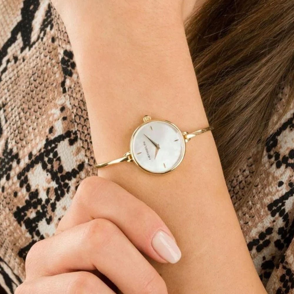 HERBELIN Fil Round Quartz Yellow Gold and White Mother of Pearl 26mm Women's Watch | 17206/BP19 | TIME Watches