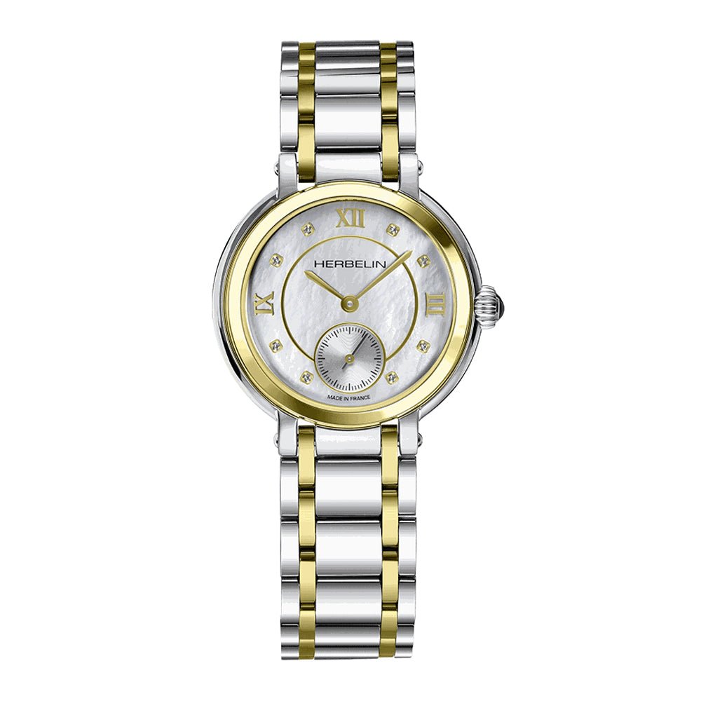 HERBELIN Galet Small Seconds Rose Gold and Mother of Pearl 32mm Women's Watch | 10630BTR89 | TIME Watches