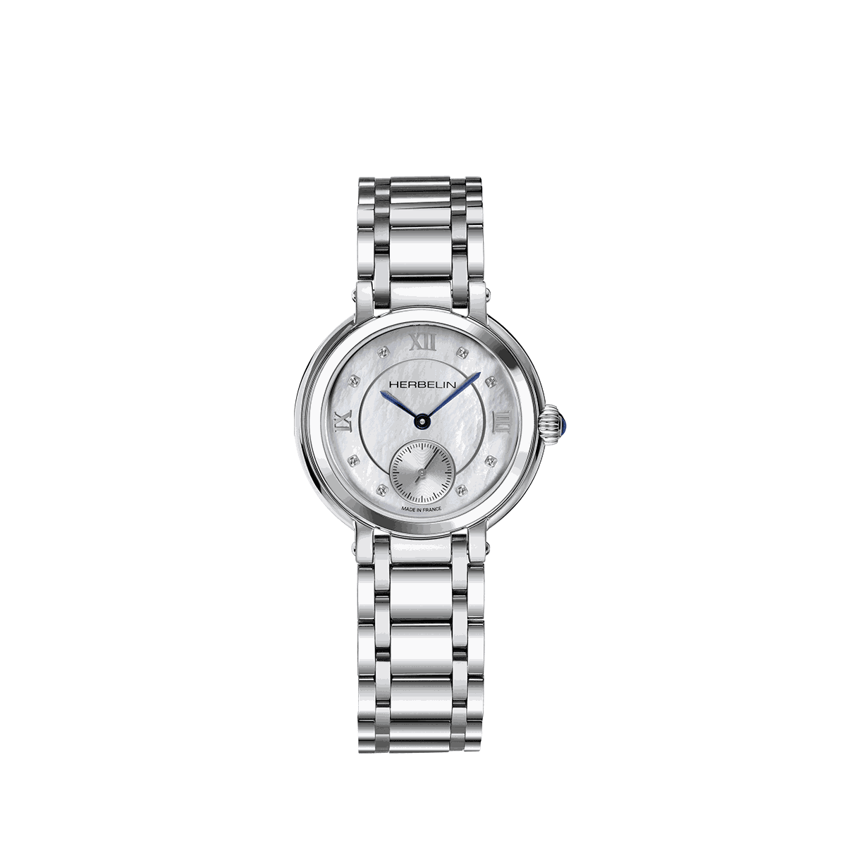 HERBELIN Galet Small Seconds Steel and Mother of Pearl 32mm Women's Watch | 10630B89 | TIME Watches