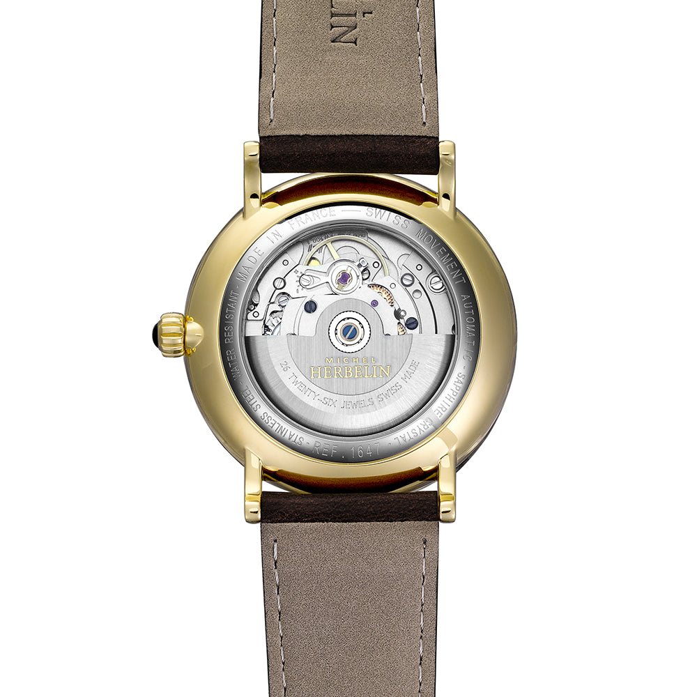 HERBELIN Inspiration Automatic White and Brown Leather 40mm Unisex Watch | 1647/P11MA | TIME Watches