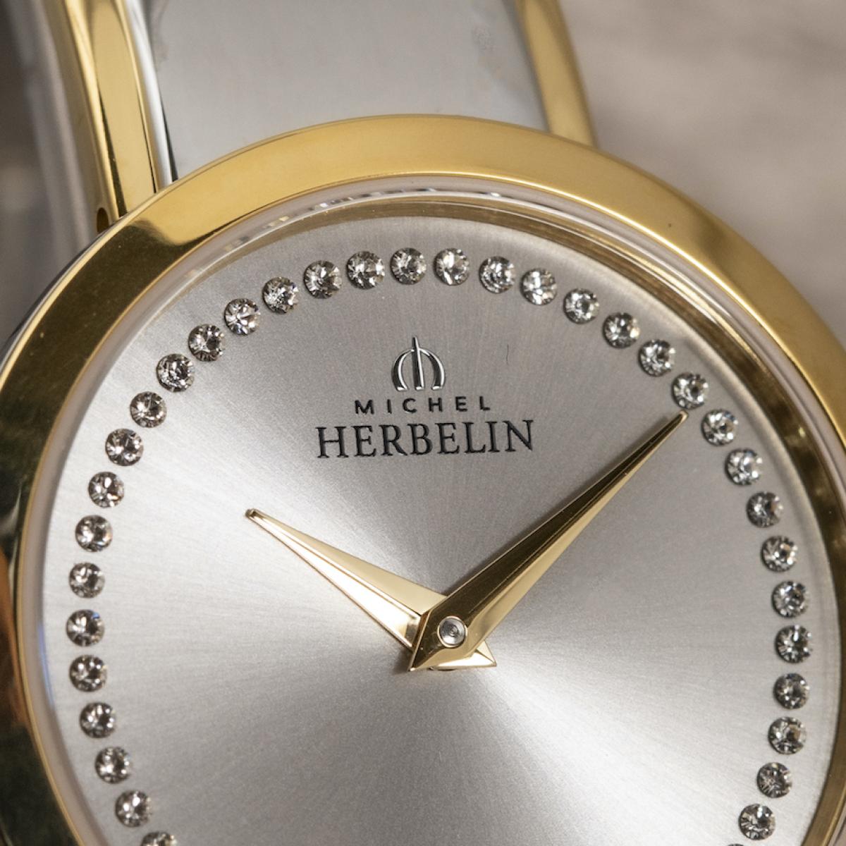 HERBELIN M - band Round Quartz Steel With Gold and Grey Spinel 28mm Women's Watch | 17056/BT62 | TIME Watches