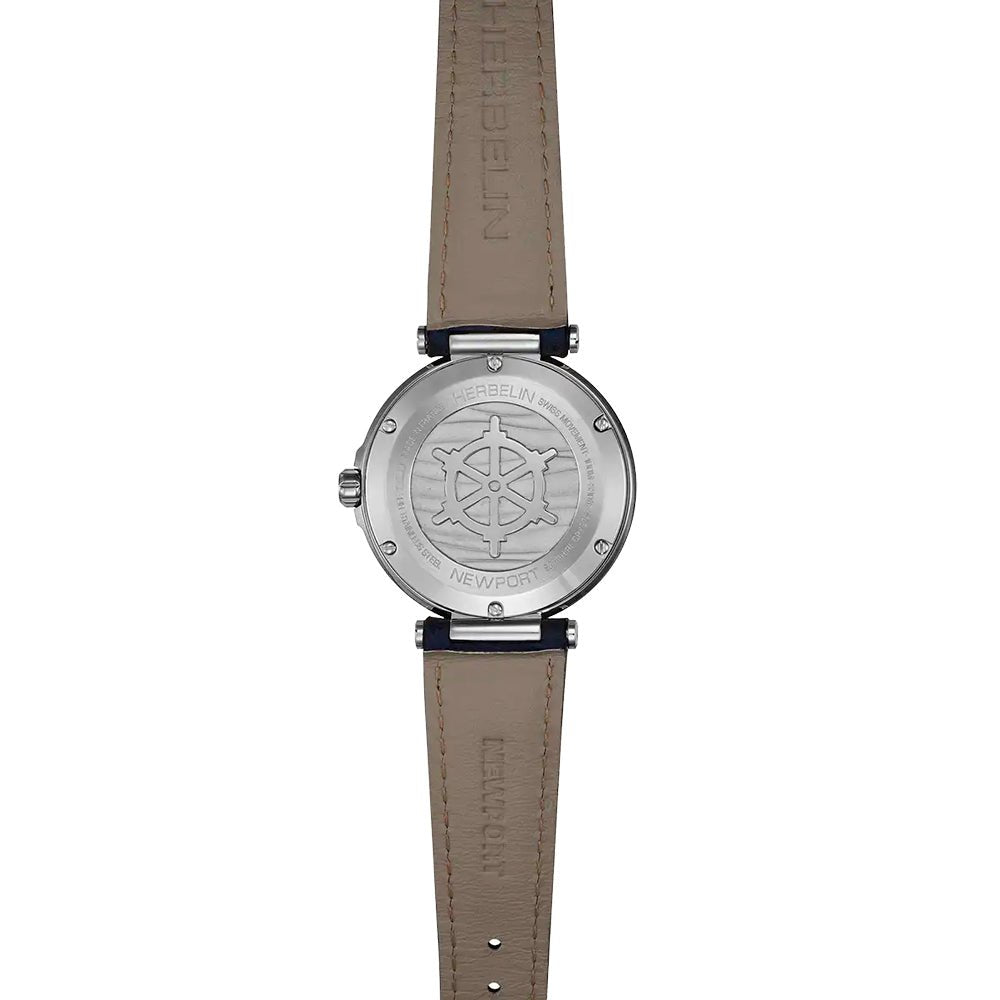 HERBELIN Newport Blue and Blue Leather 45mm Men's Watch | 18389A45 | TIME Watches