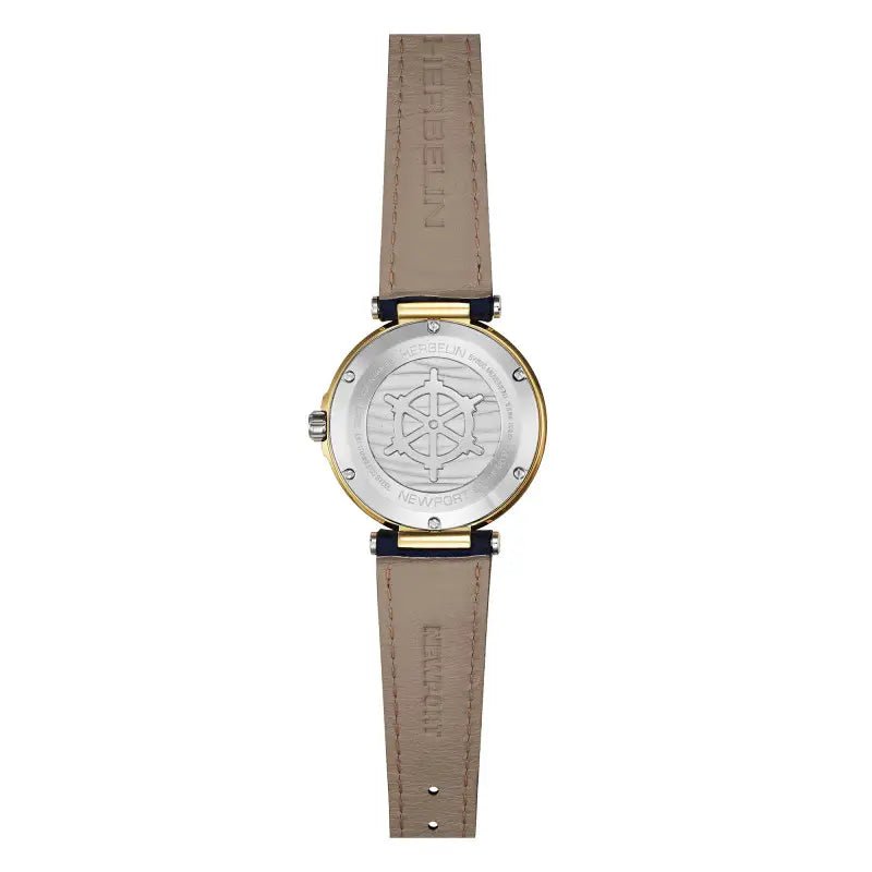 HERBELIN Newport Chronograph Steel / Blue Leather 35mm Women's Watch | 18289T1N35 | TIME Watches