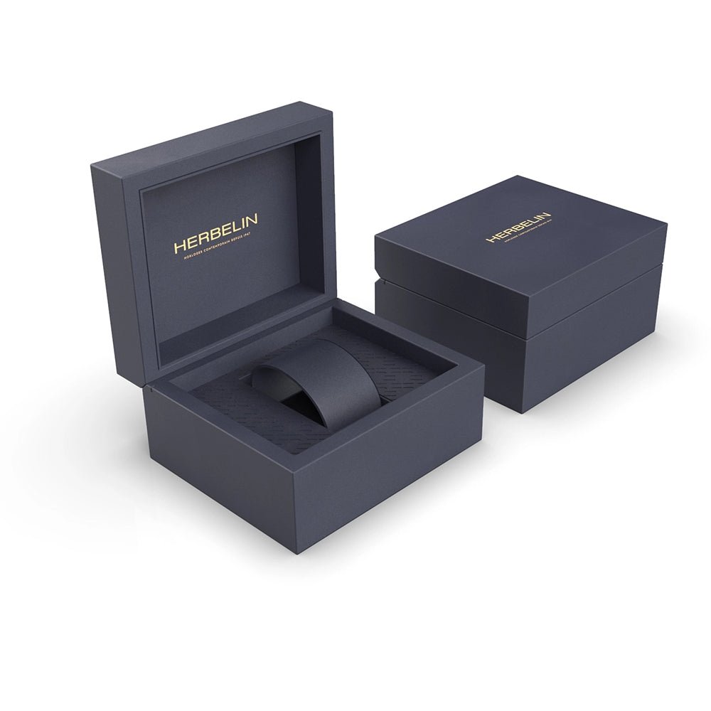 HERBELIN Newport Quartz Date Steel And Yellow Gold, Mother of Pearl and Diamonds 34mm Women's Watch | 14288BT89S | TIME Watches