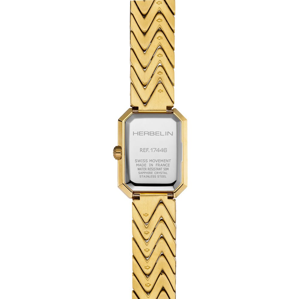 HERBELIN Octagon Chevrons Gold and Mother of Pearl 26mm Women's Watch | 17446BP19 | TIME Watches
