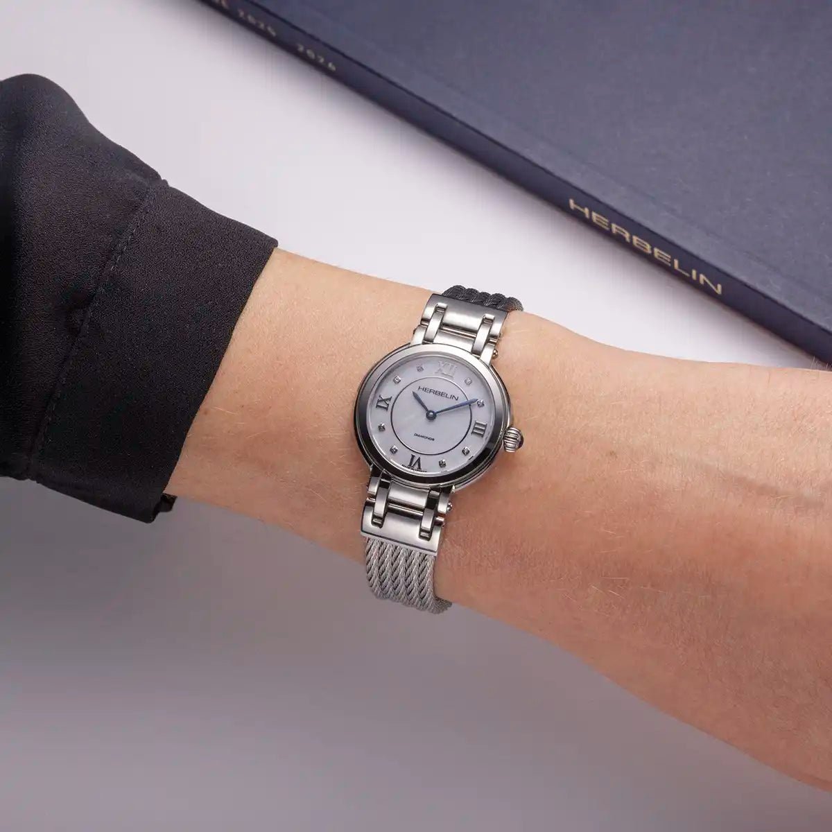 HERBELIN PEBBLE – QUARTZ – MOTHER - OF - PEARL STEEL Bracelet Women's Watch | 17430BC89 | TIME Watches