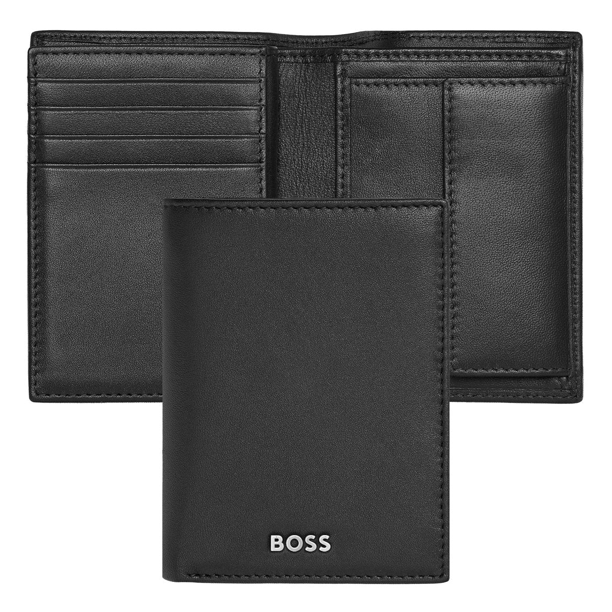 HUGO BOSS Card holder with flap and money pocket Classic Smooth Black | HLG403A | TIME Watches