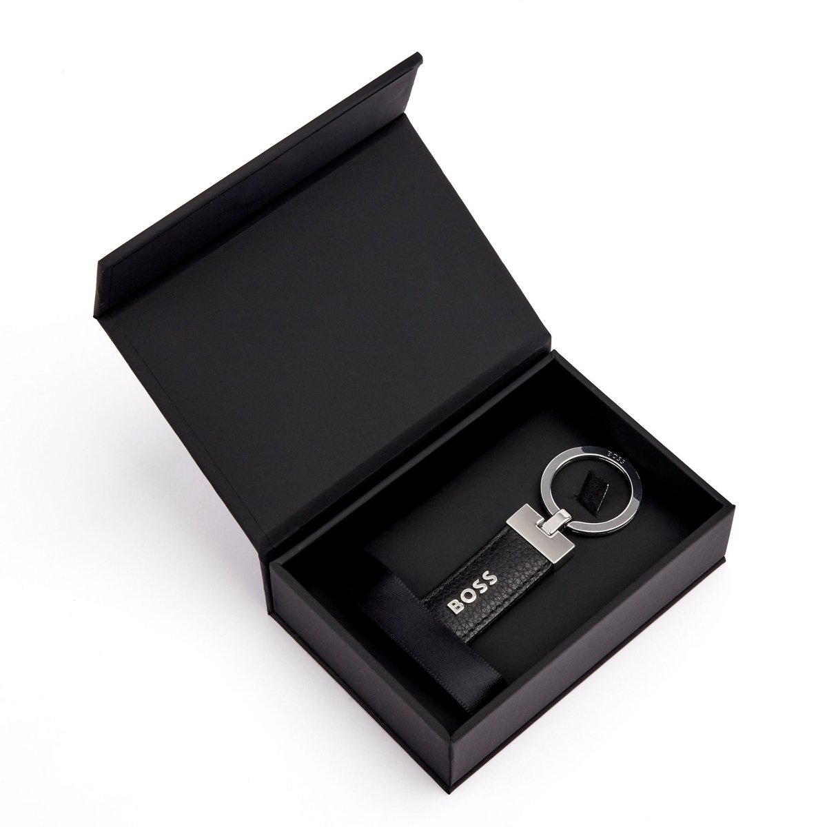 HUGO BOSS Classic Grained Black Key Ring | HAK416A | TIME Watches