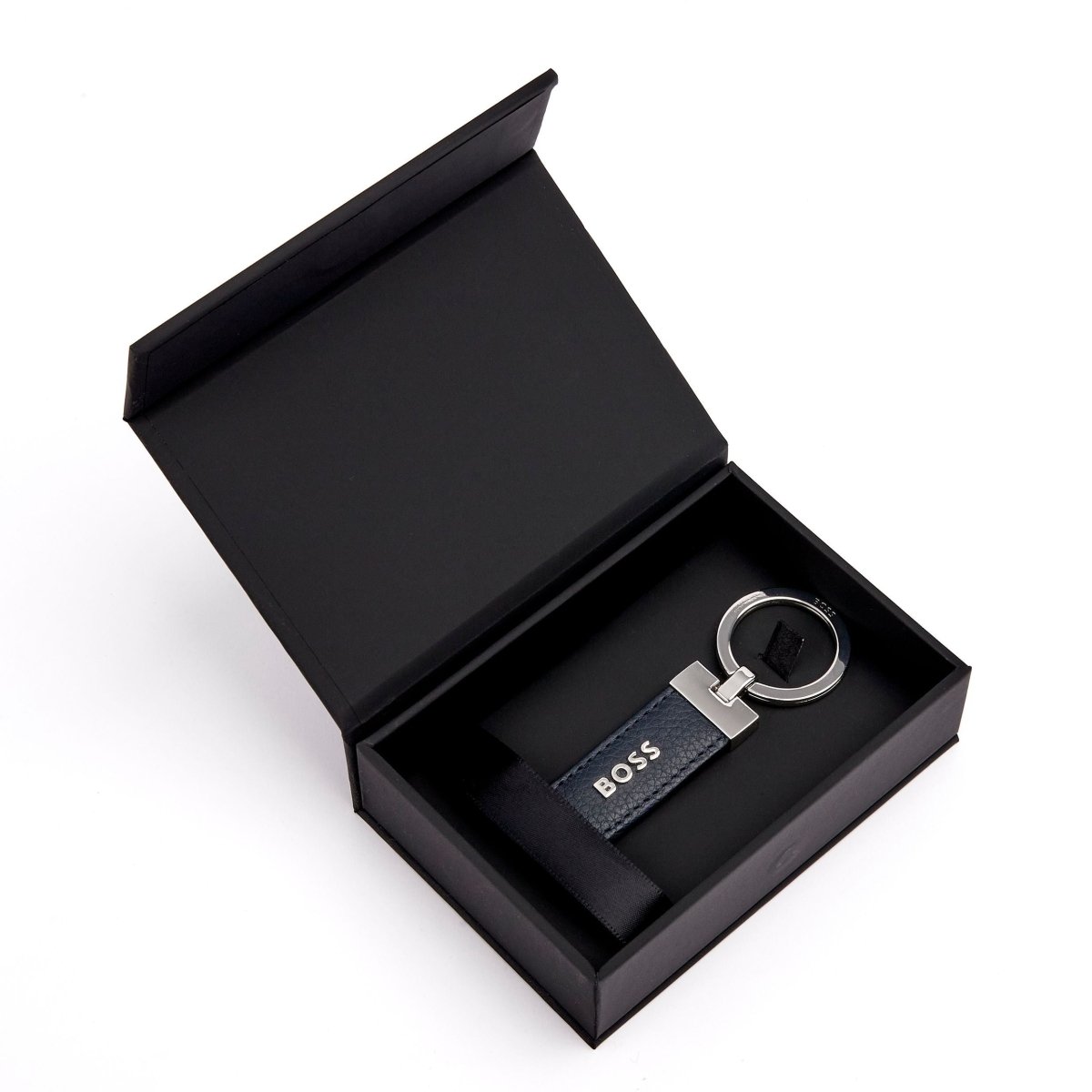 HUGO BOSS Classic Grained Blue Key Ring | HAK416N | TIME Watches