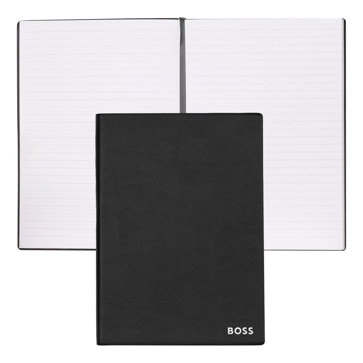 HUGO BOSS Essential Black Lined A5 Notebook | HNH121AL | TIME Watches