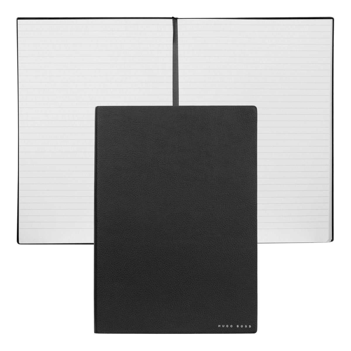 HUGO BOSS Essential Black Lined B5 Notebook | HNB121AL | TIME Watches